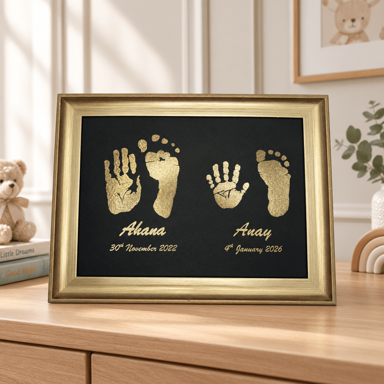 Twins/Siblings Metallic Imprints Frame — image 1